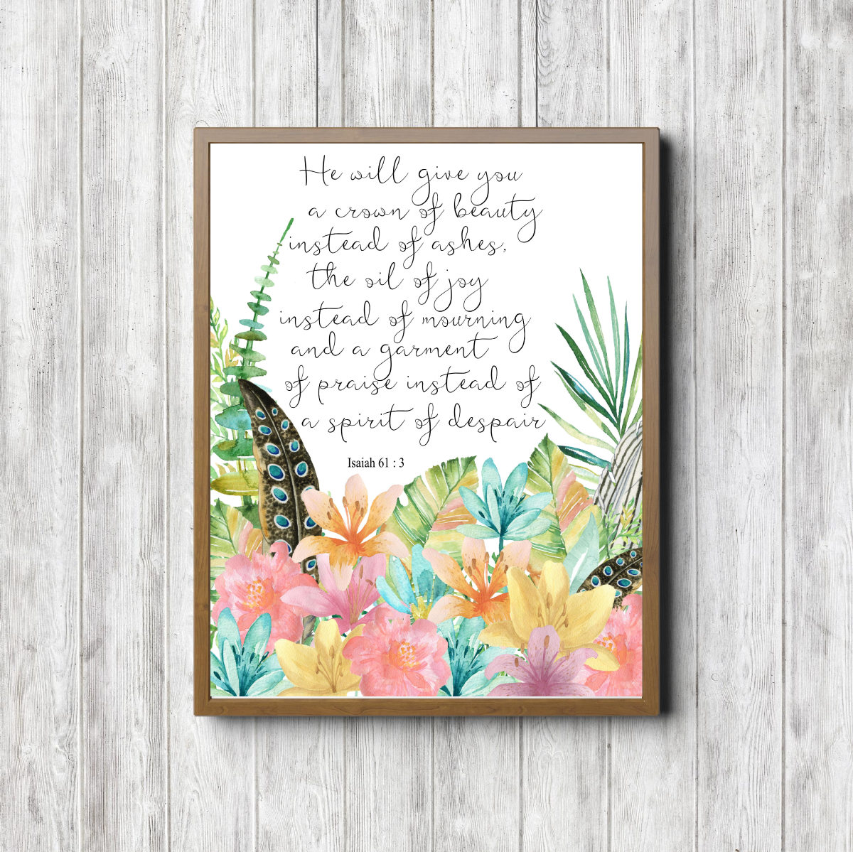 Isaiah 61:3 Tropical Scripture Printable