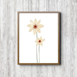 Beige Hellebore Flowers Printable Wall Art