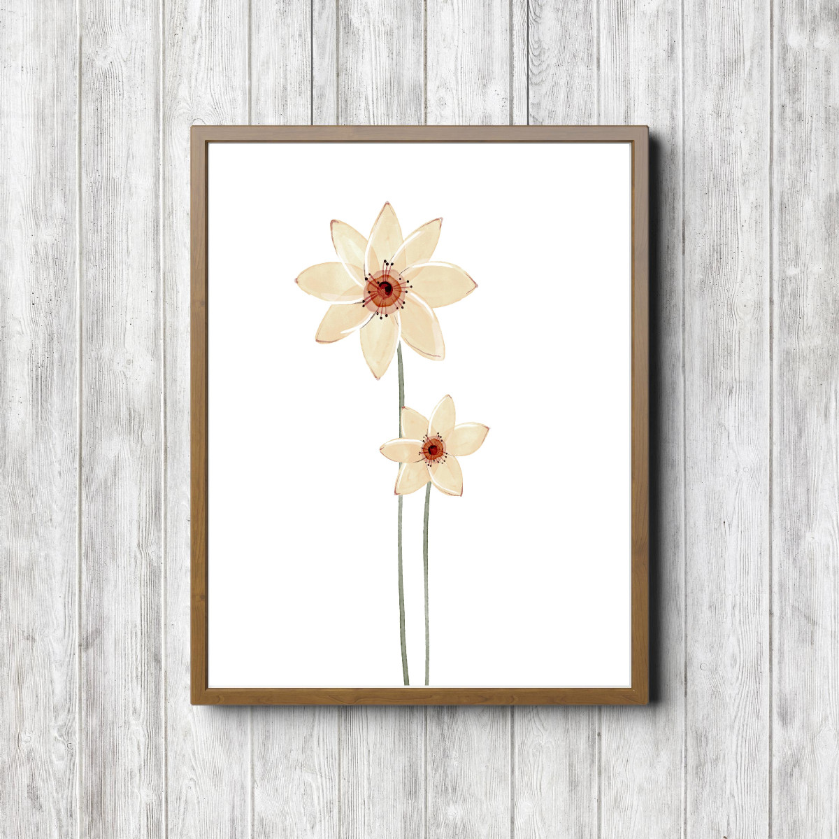 Beige Hellebore Flowers Printable Wall Art