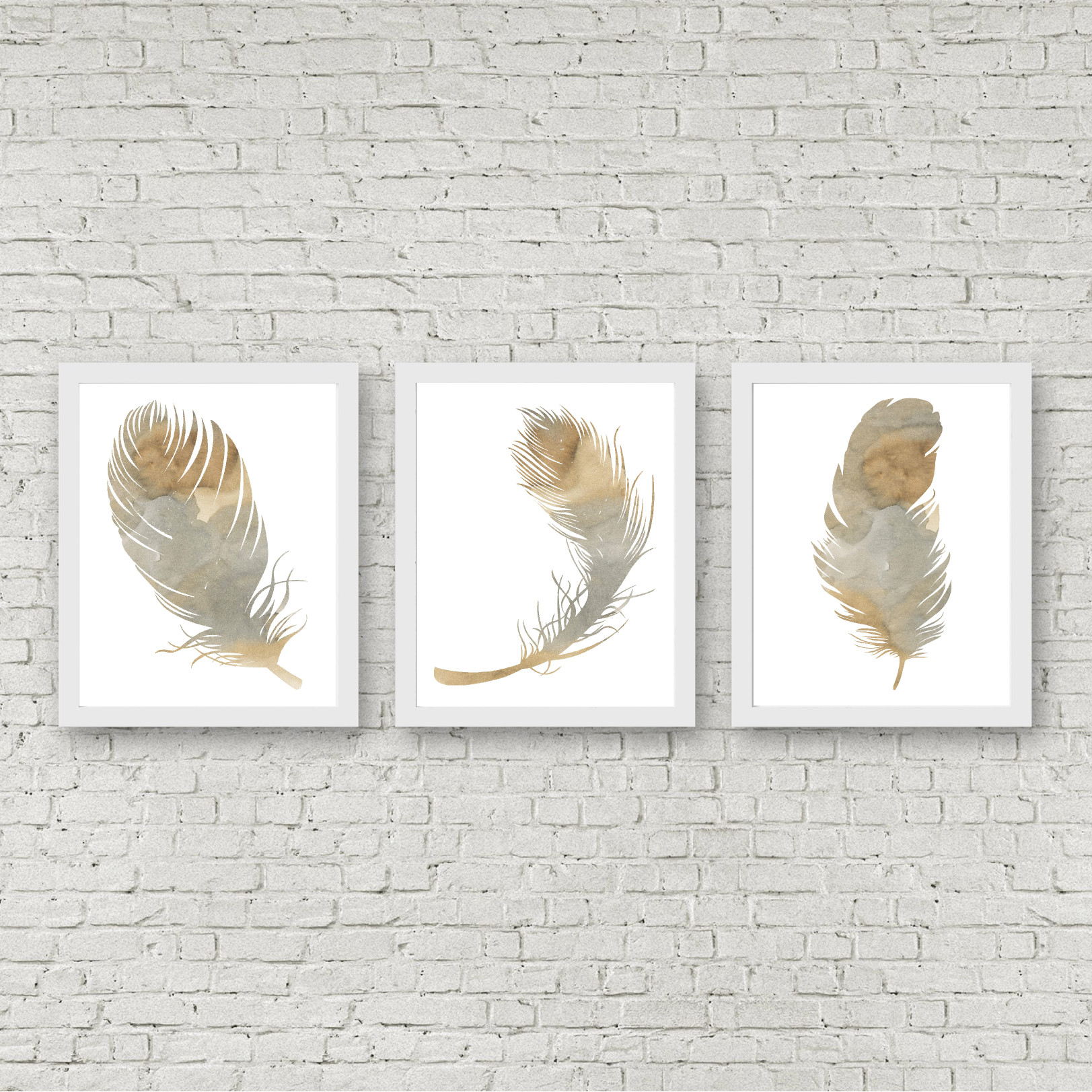 Beige Feathers Printable Set