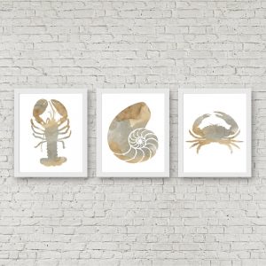 Beige Watercolor Printable Nautical Set