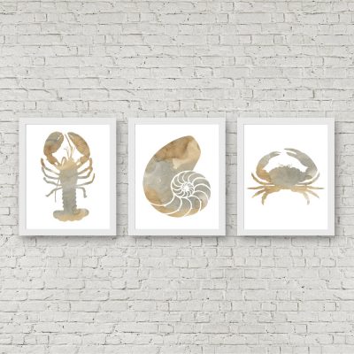 Beige Watercolor Printable Nautical Set
