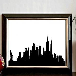 Black New York Skyline Printable