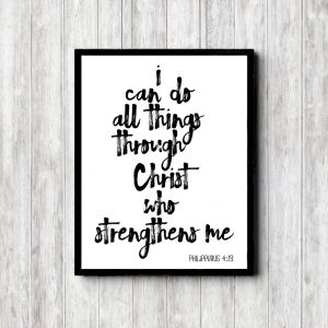 Philippians 4:13 Monotone Scripture Printable