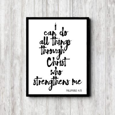 Philippians 4:13 Monotone Scripture Printable