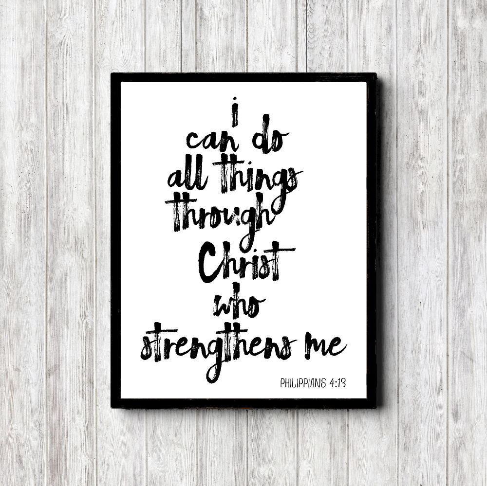 Philippians 4:13 Monotone Scripture Printable