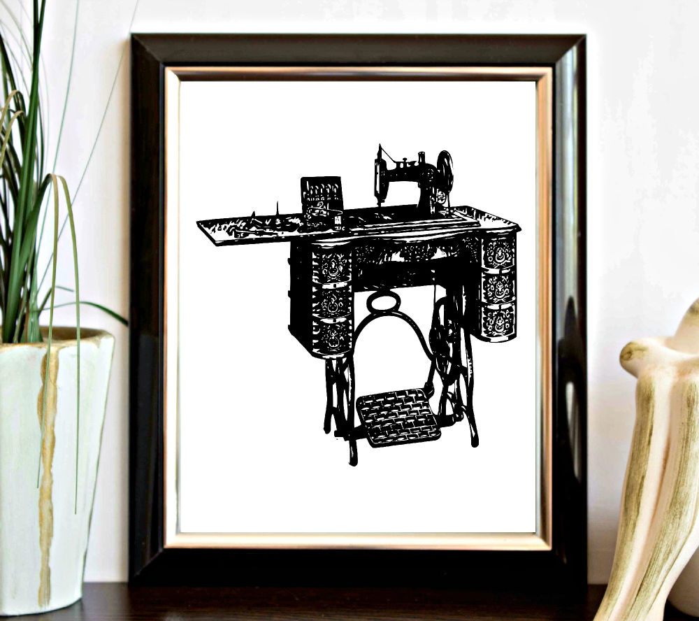 Monotone Vintage Sewing Machine
