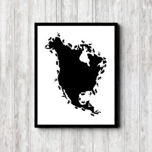 Printable American Continent With Animals