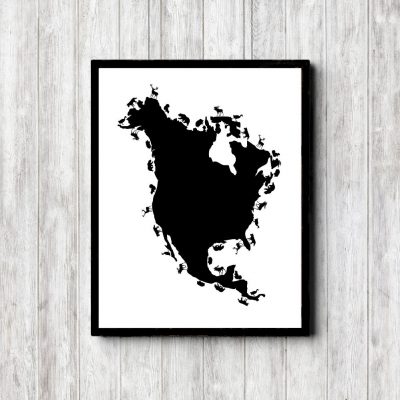 Printable American Continent With Animals