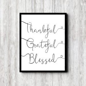 Thankful Grateful Blessed Minimalist Printable