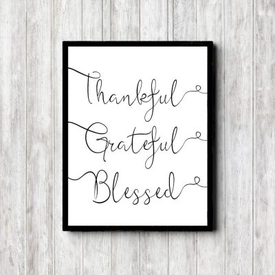 Thankful Grateful Blessed Minimalist Printable