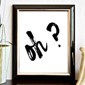 Oh? Black Marker Printable