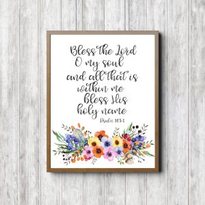 Psalm 103:1 Colorful Bouquet Printable