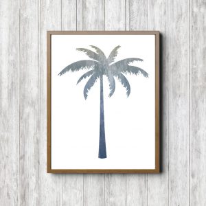Blue Palm Tree Silhouette Printable