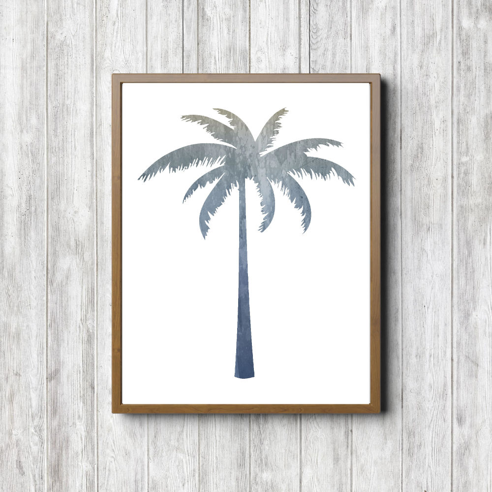 Blue Palm Tree Silhouette Printable