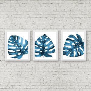 Blue Monstera Plant Leaves Printables
