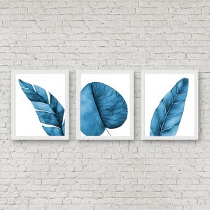 Blue Tropical Leaves Printable Set
