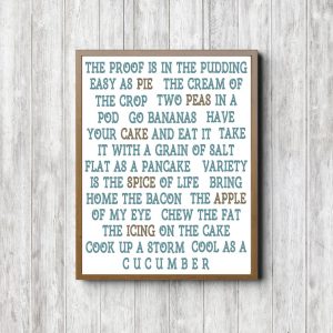 Blue Kitchen Quotes Printable Poster