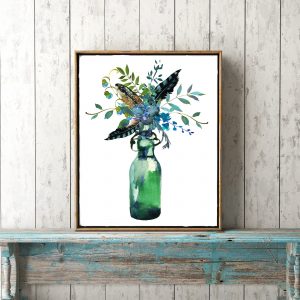 Blue Feathers In A Bottle Printable