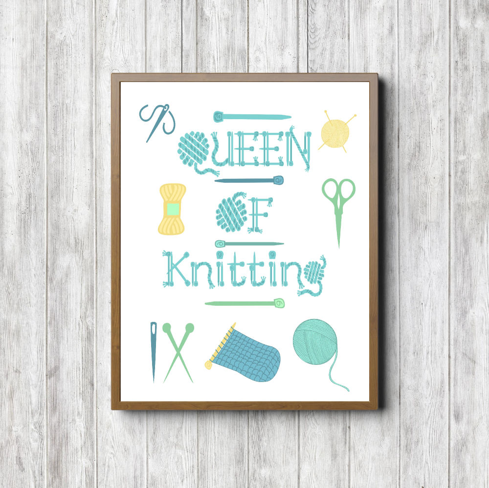 Knitting My Happy Place Wall Art