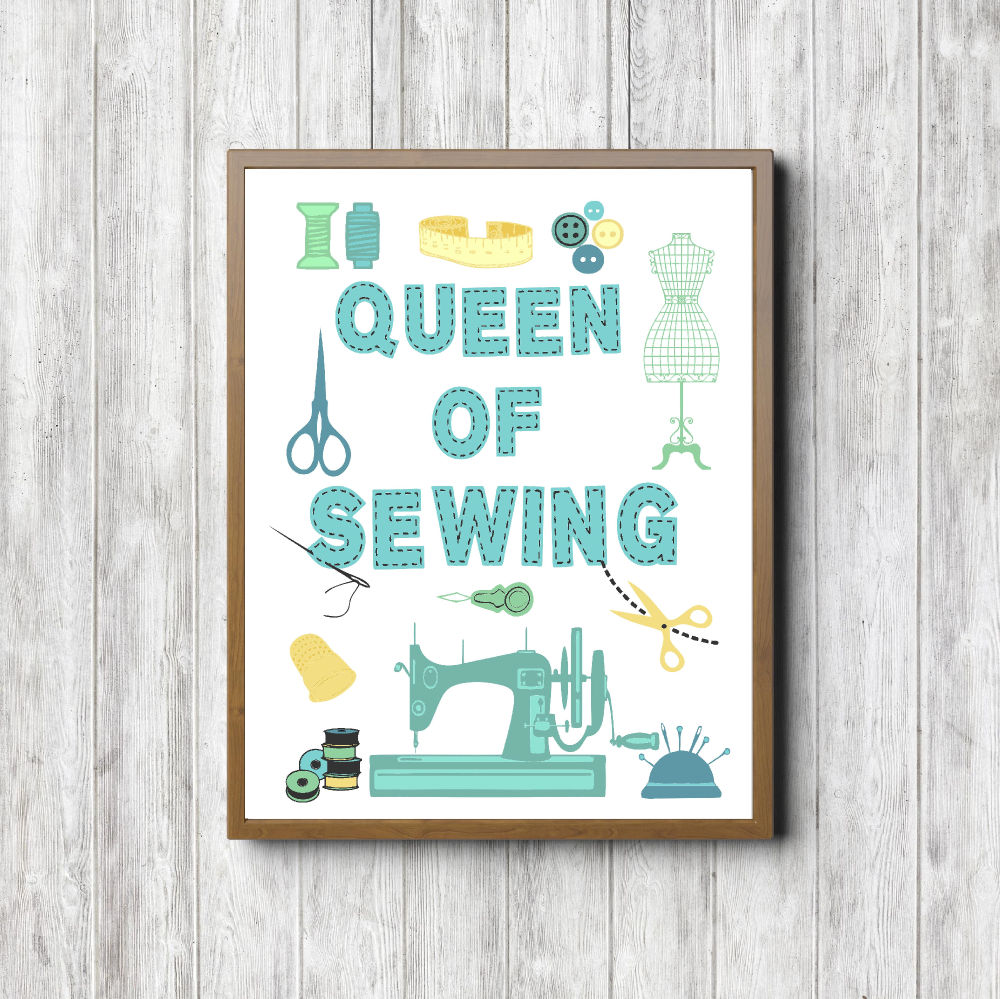 Blue & Green Sewing Printable