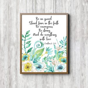 1 Corinthians 16:13-14 Leafy Scripture Printable
