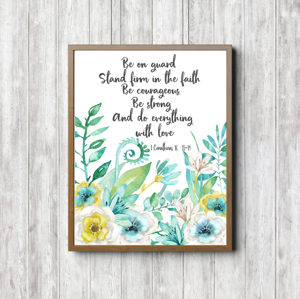 1 Corinthians 16:13-14 Leafy Scripture Printable