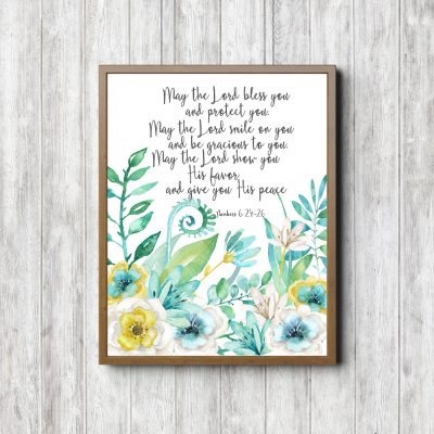 Numbers 6:24-26 Flowers & Ferns Printable