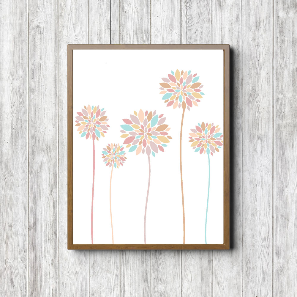 Blush Minimalist Flowers Printable
