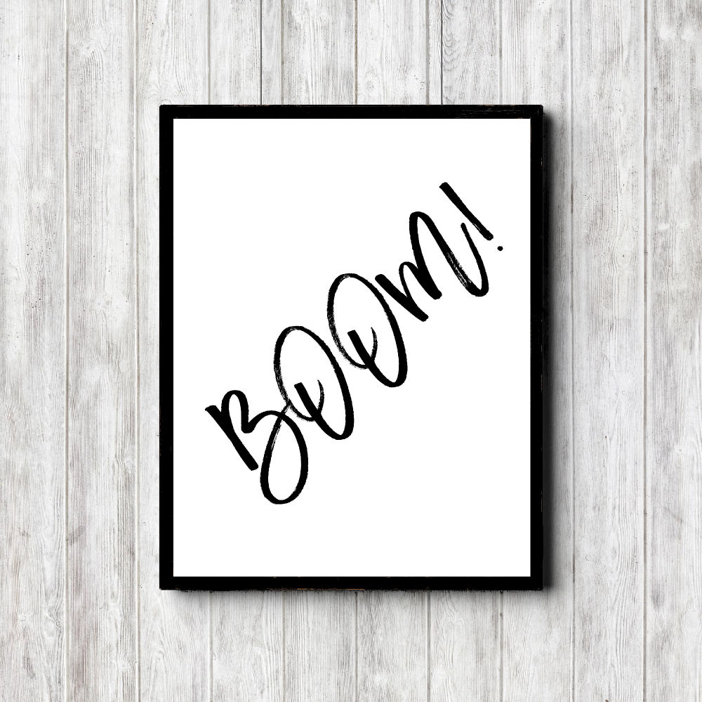 BOOM! Minimalist Marker Printable