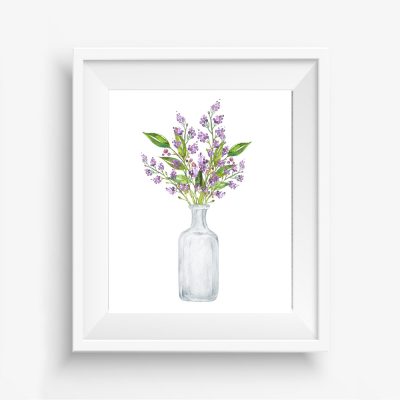 Purple Flowers In A Bottle Printable