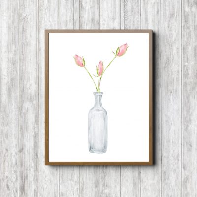 Rose Buds In A Bottle Printable