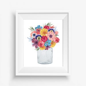 Modern Floral Bathroom Wall Art