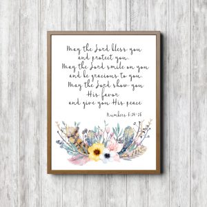 Numbers 6:24-26 Rustic Bouquet Printable