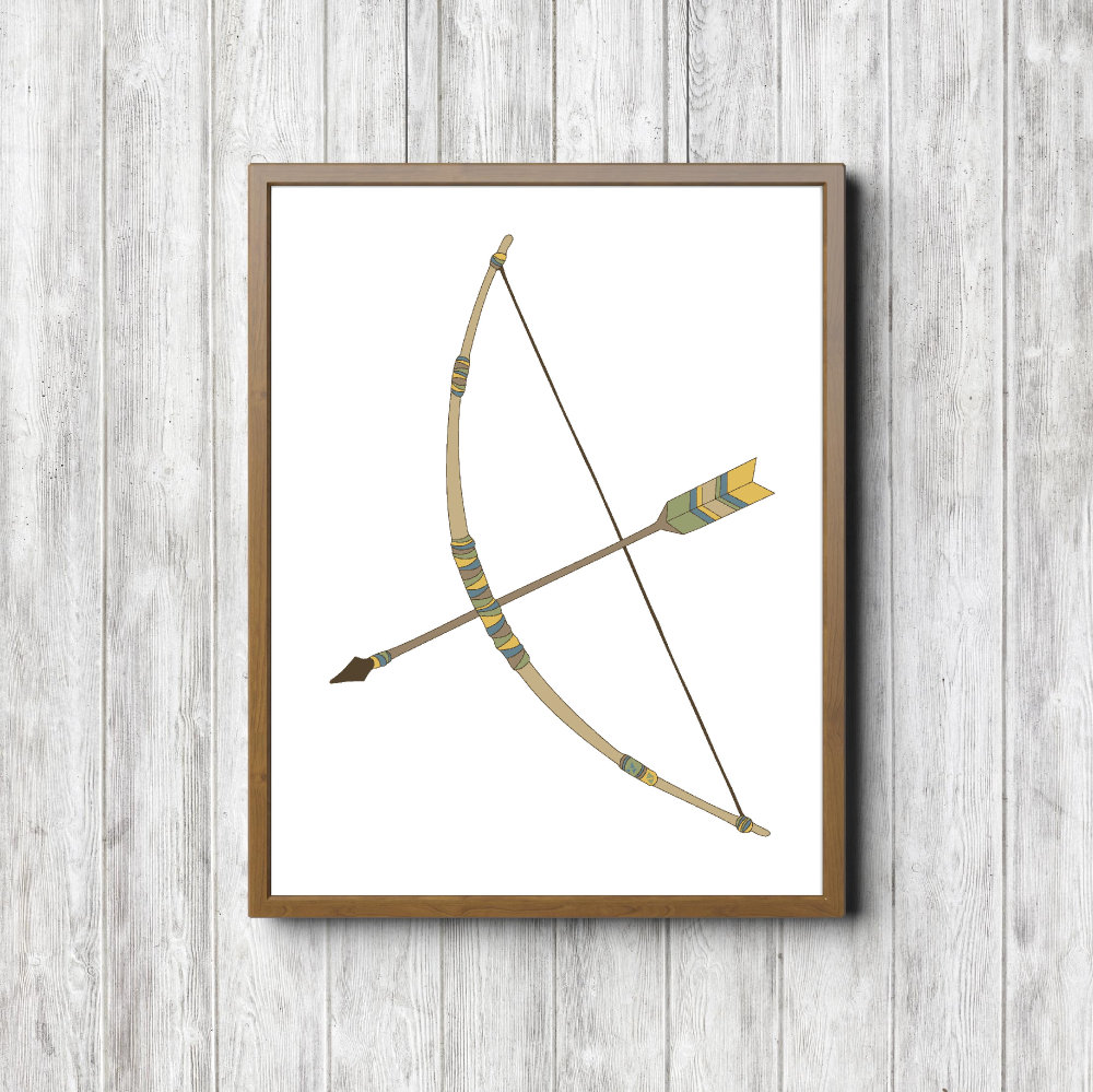 Beige Bow & Arrow Tribal Printable