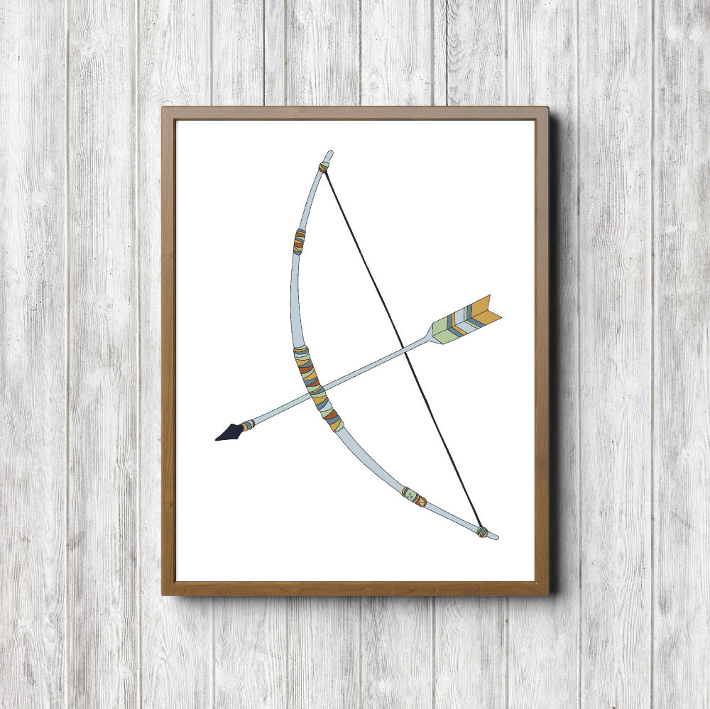 Blue Bow & Arrow Tribal Printable
