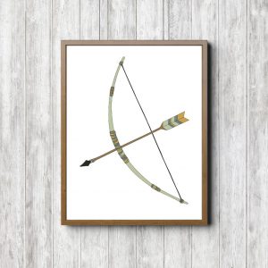 Green Bow & Arrow Tribal Printable