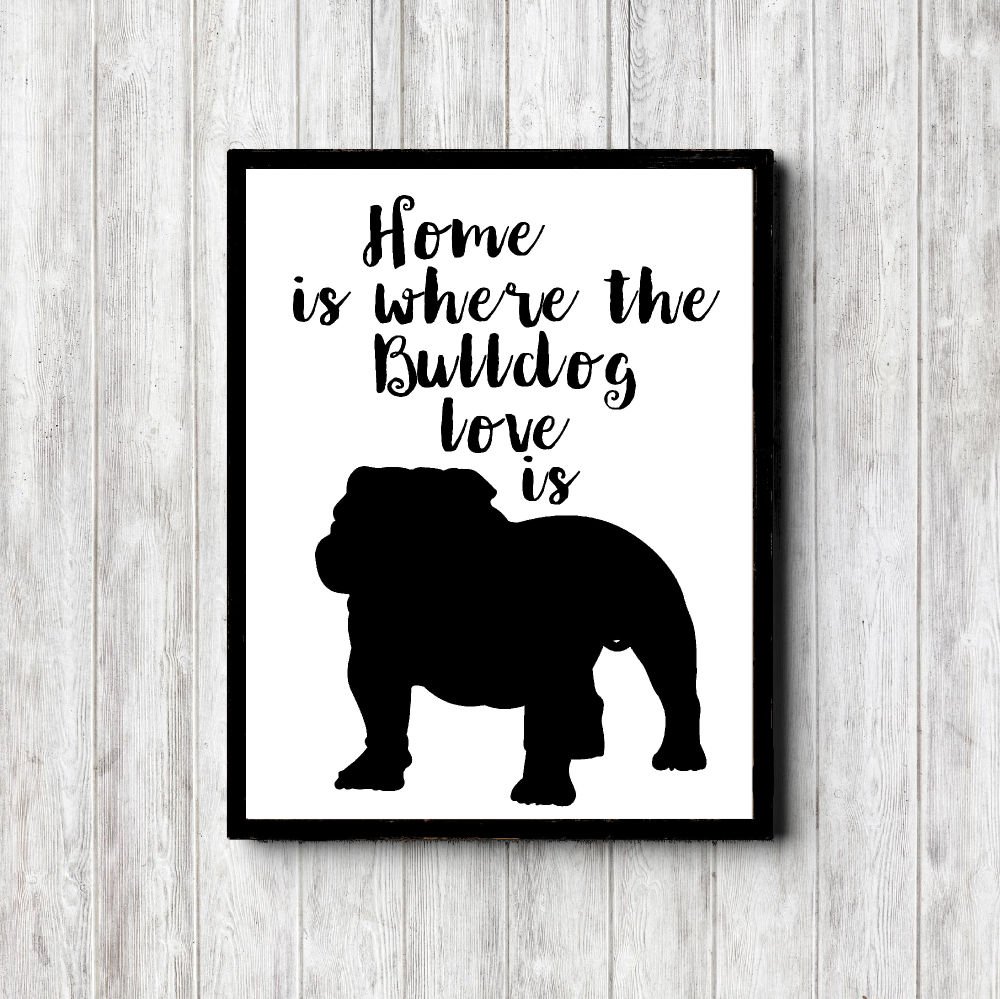 Bulldog Love Printable Poster