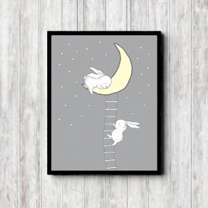 Bunnies Climb A Ladder To The Moon