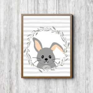 Bunny With Gray Stripes Printable