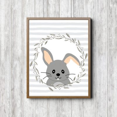 Bunny With Gray Stripes Printable
