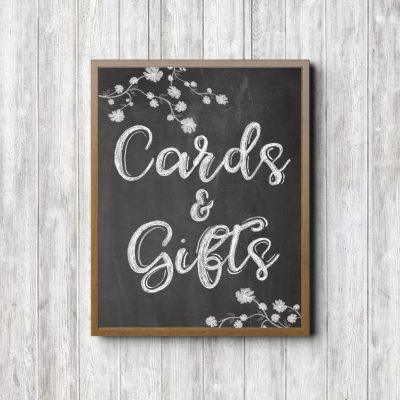 Cards & Gifts Chalkboard Wedding Sign