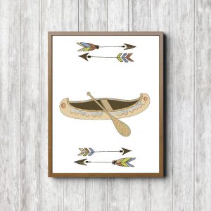 Beige Canoe & Arrows Tribal Printable