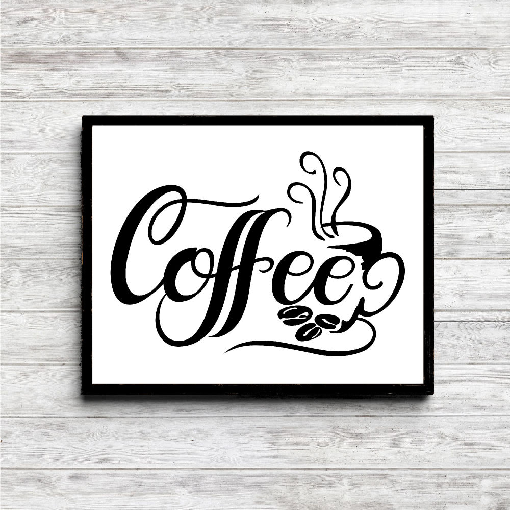 Coffee Black Typography Printable