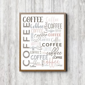 Blush Coffee Collage Printable Decor