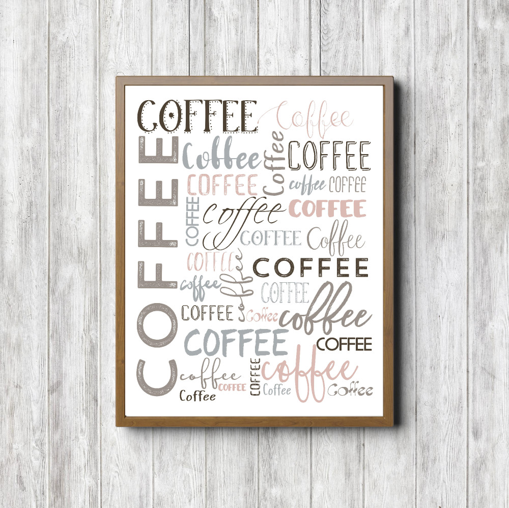Blush Coffee Collage Printable Decor