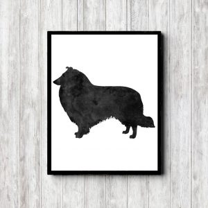 Watercolor Collie Silhouette Printable
