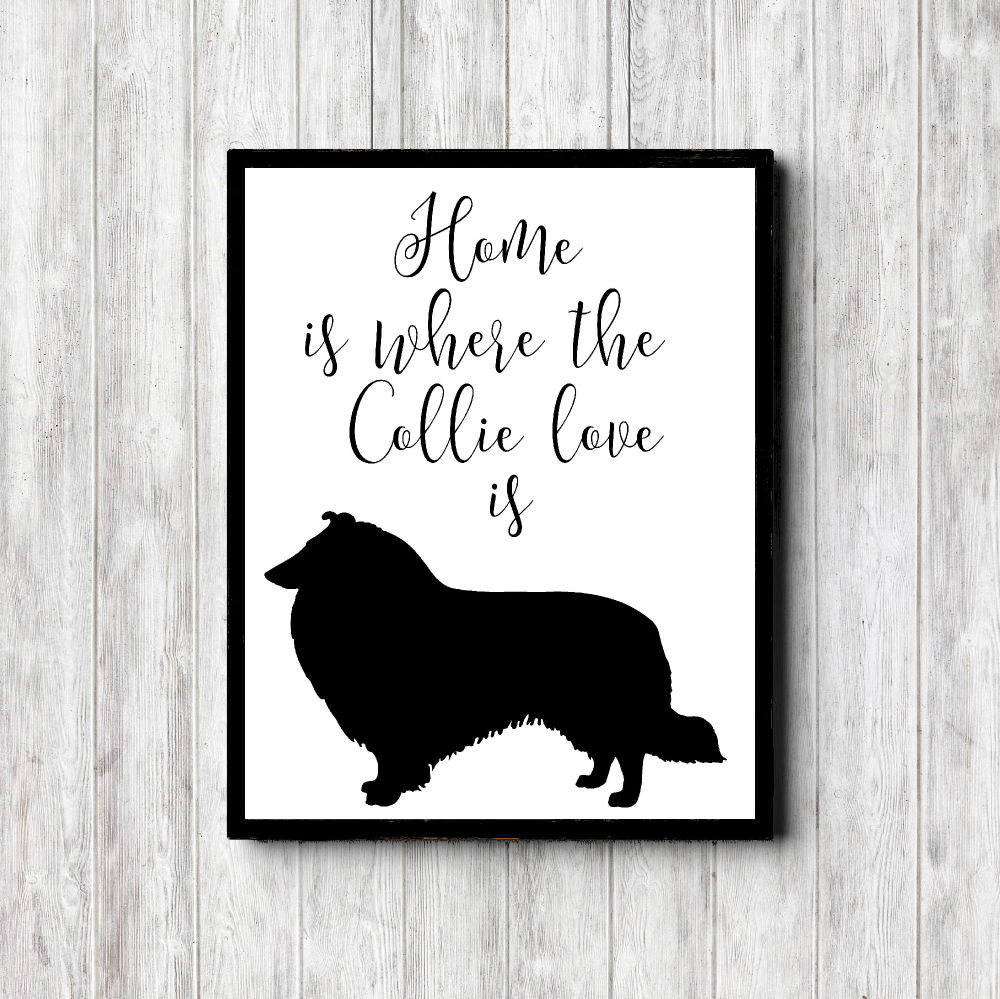 Collie Love Printable Poster