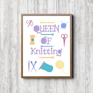 Knitting My Happy Place Poster