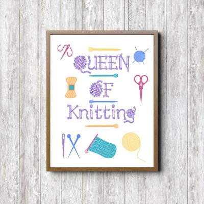 Knitting My Happy Place Poster